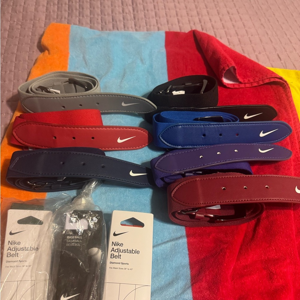 Nike Men's Belt Set - Red, Blue, Black, Gray
